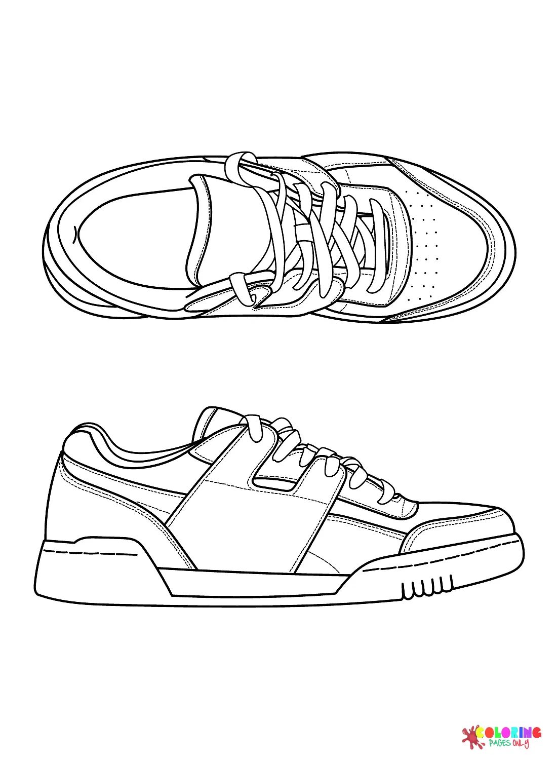Çocuklar İçin Sneaker Boyama Sayfaları 
