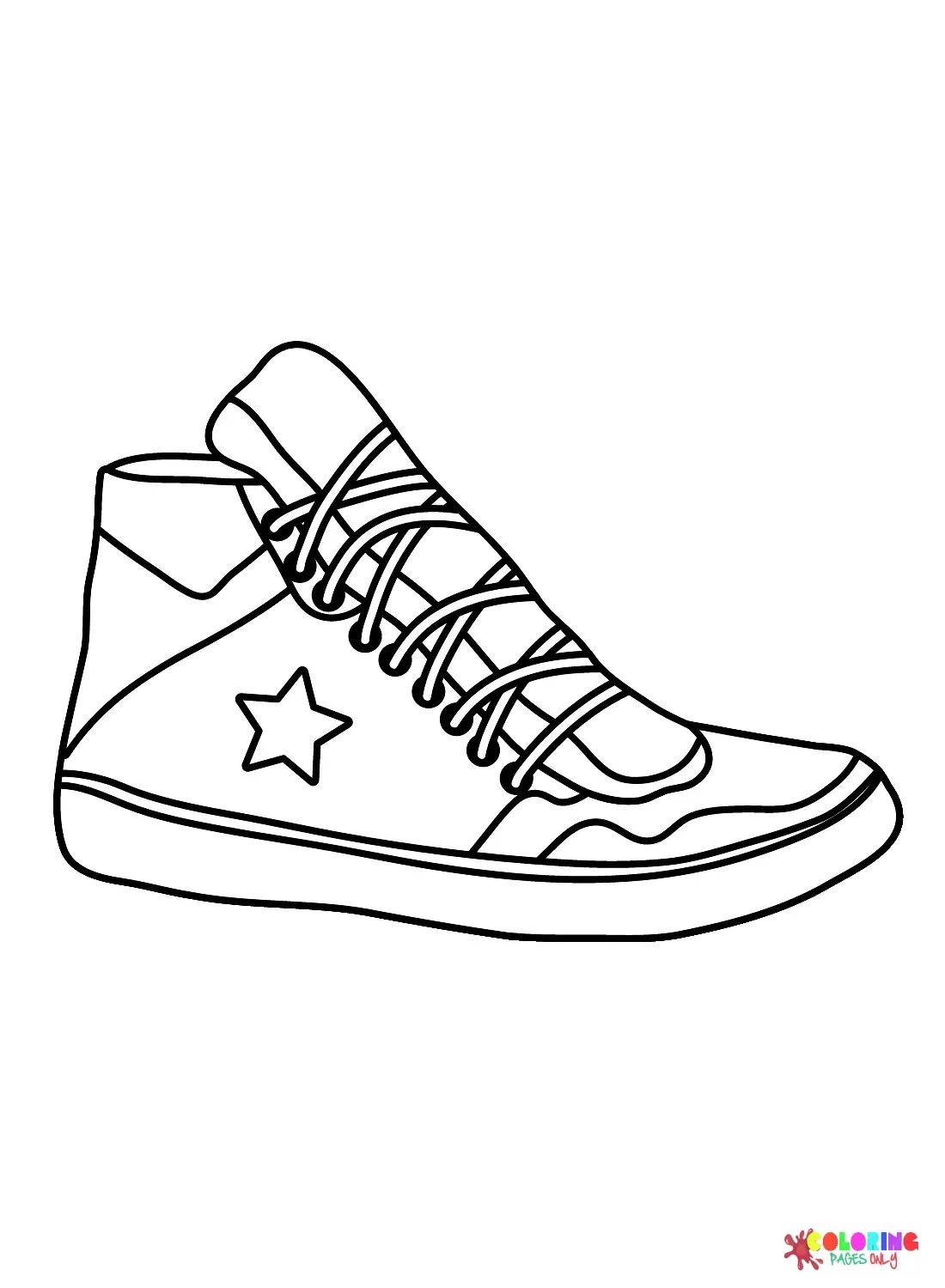 Çocuklar İçin Sneaker Boyama Sayfaları 