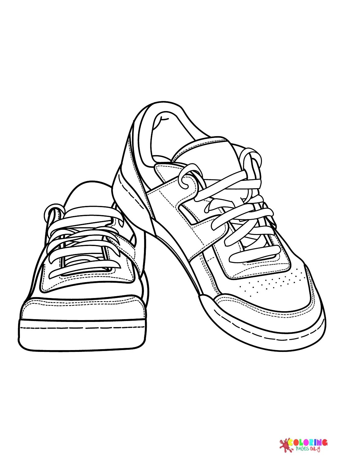 Çocuklar İçin Sneaker Boyama Sayfaları 