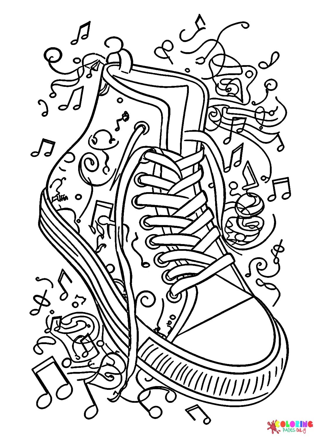 Çocuklar İçin Sneaker Boyama Sayfaları 