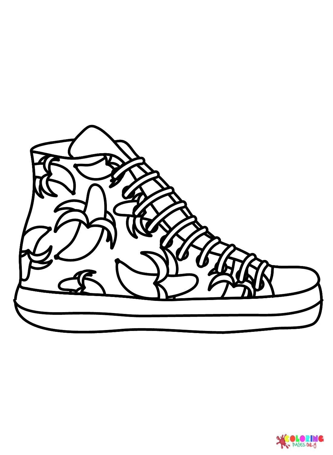Çocuklar İçin Sneaker Boyama Sayfaları 