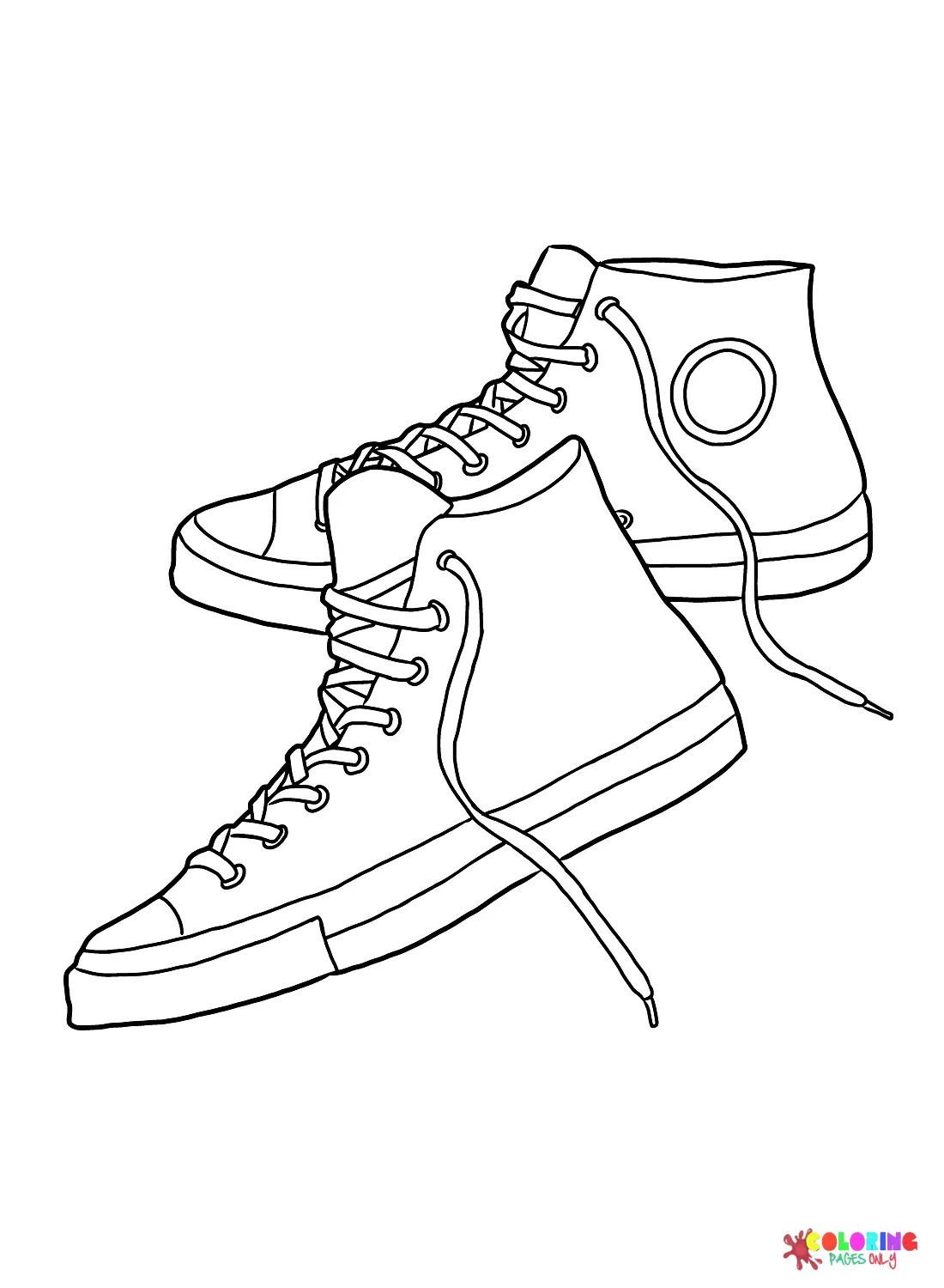 Çocuklar İçin Sneaker Boyama Sayfaları 