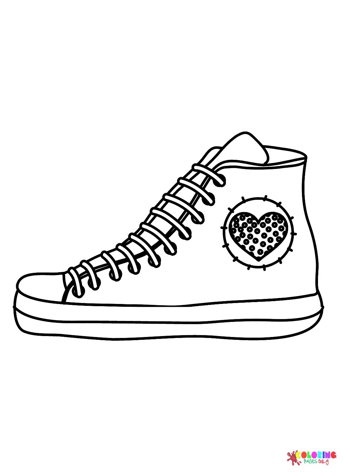 Çocuklar İçin Sneaker Boyama Sayfaları 