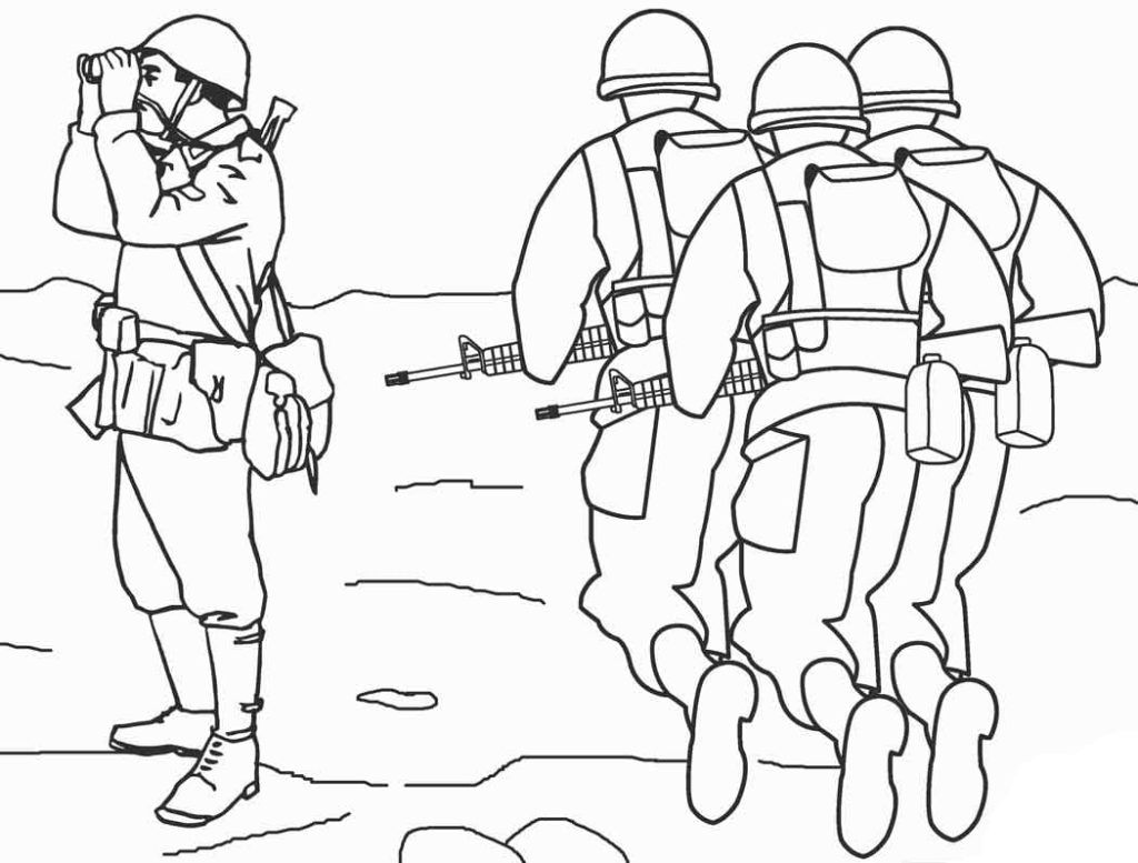 Çocuklar İçin Asker Boyama Sayfaları 