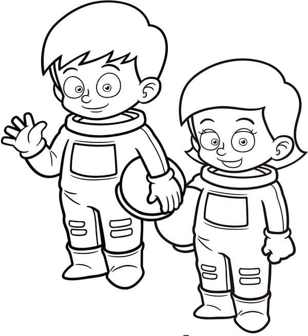 Çocuklar İçin Astronot Boyama Sayfaları 