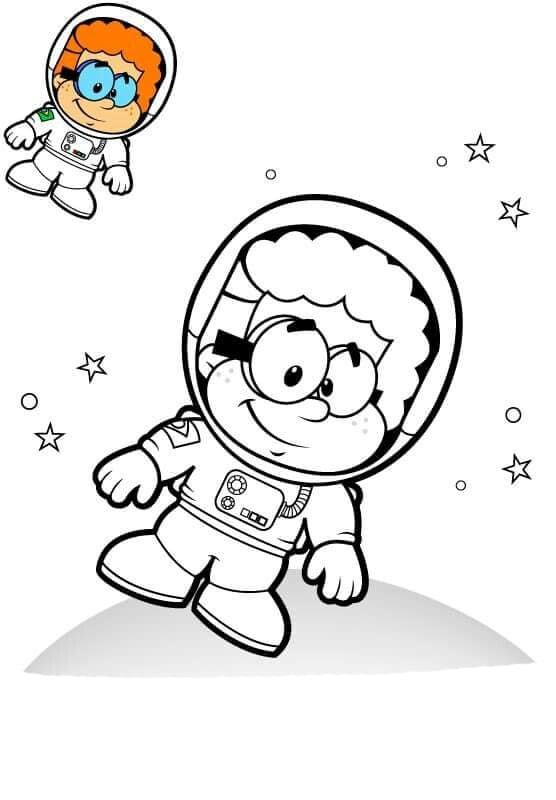 Çocuklar İçin Astronot Boyama Sayfaları 