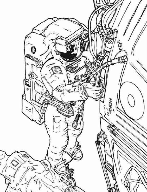 Çocuklar İçin Astronot Boyama Sayfaları 