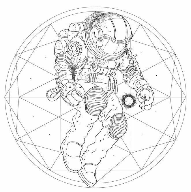 Çocuklar İçin Astronot Boyama Sayfaları 