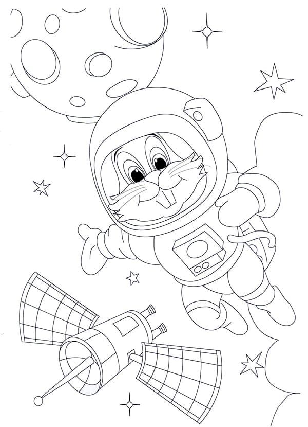 Çocuklar İçin Astronot Boyama Sayfaları 