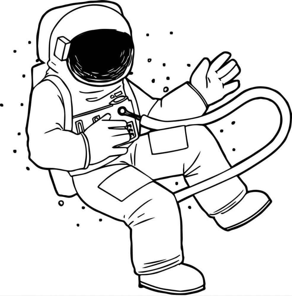 Çocuklar İçin Astronot Boyama Sayfaları 