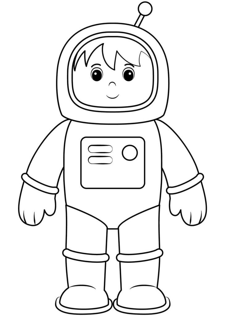Çocuklar İçin Astronot Boyama Sayfaları 