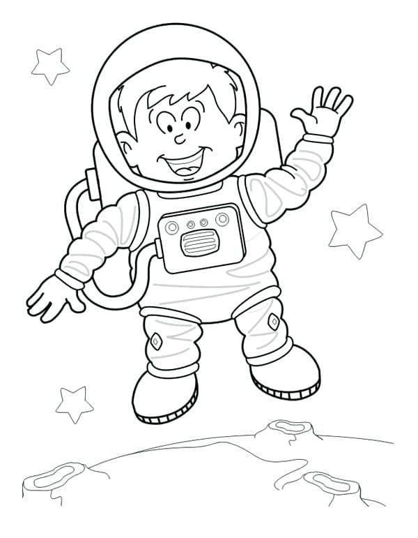 Çocuklar İçin Astronot Boyama Sayfaları 
