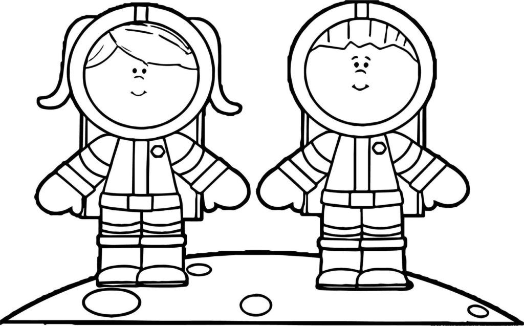 Çocuklar İçin Astronot Boyama Sayfaları 