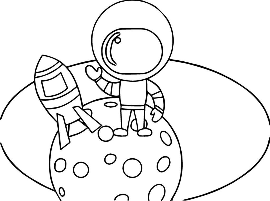 Çocuklar İçin Astronot Boyama Sayfaları 