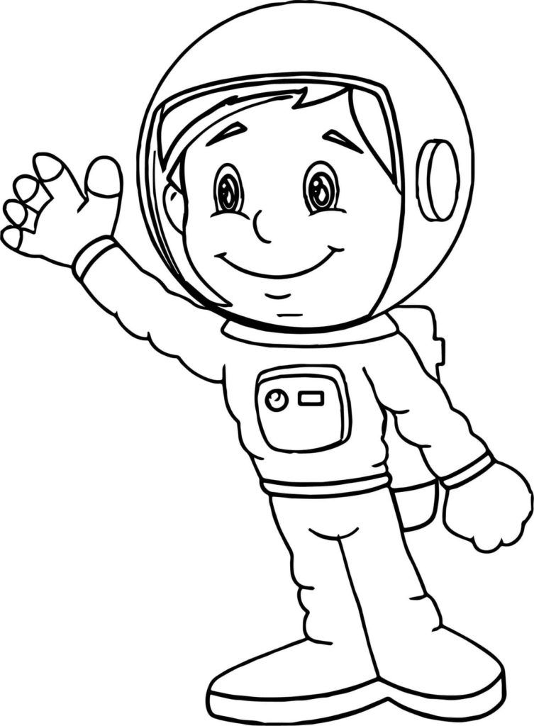 Çocuklar İçin Astronot Boyama Sayfaları 