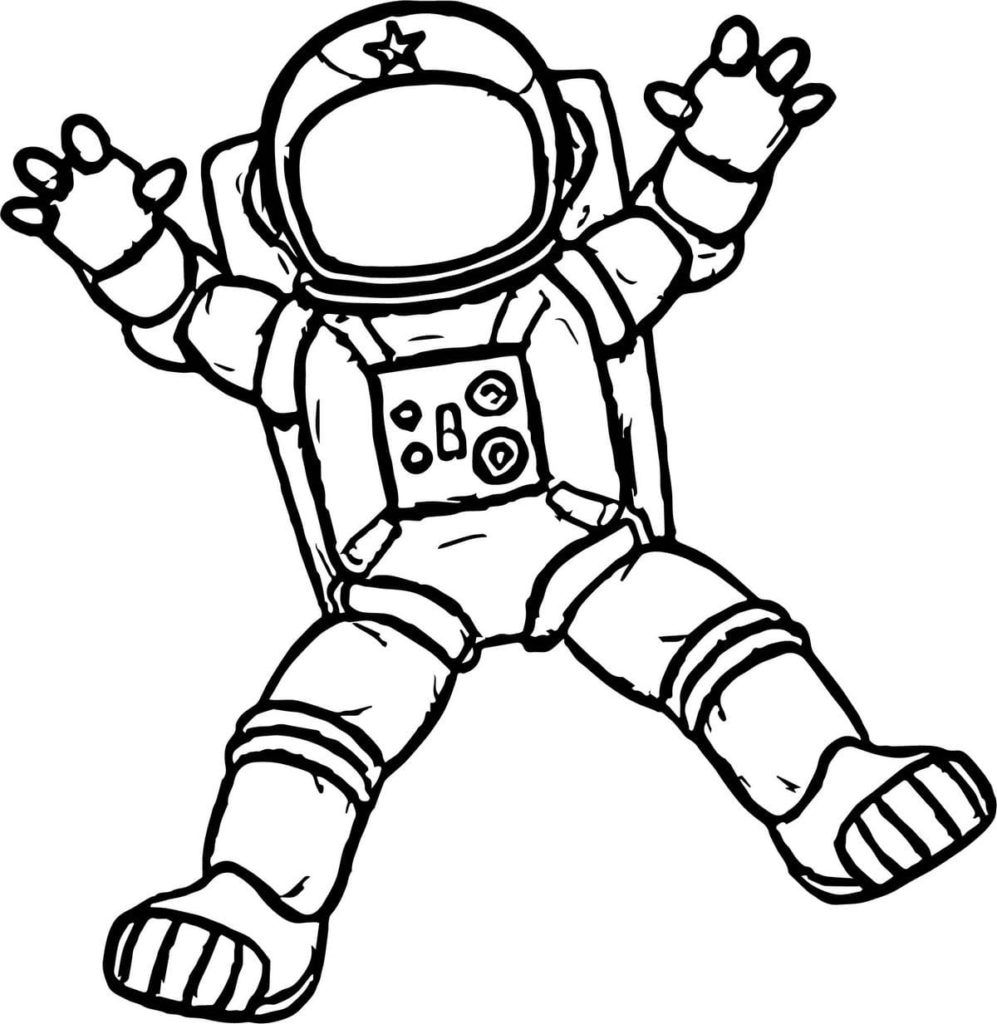 Çocuklar İçin Astronot Boyama Sayfaları 