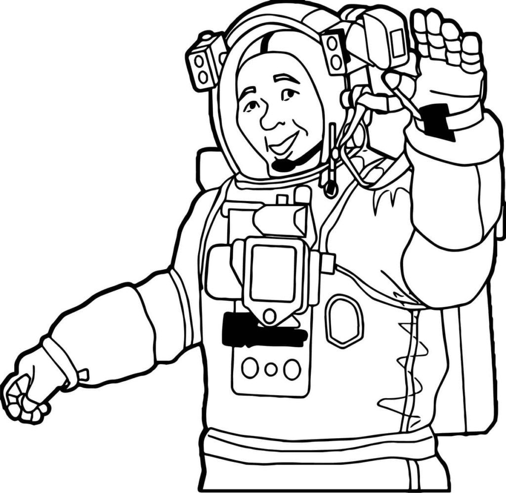 Çocuklar İçin Astronot Boyama Sayfaları 