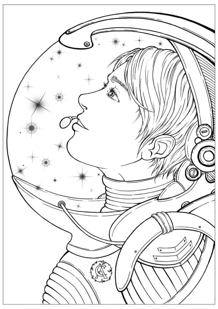 Çocuklar İçin Astronot Boyama Sayfaları 