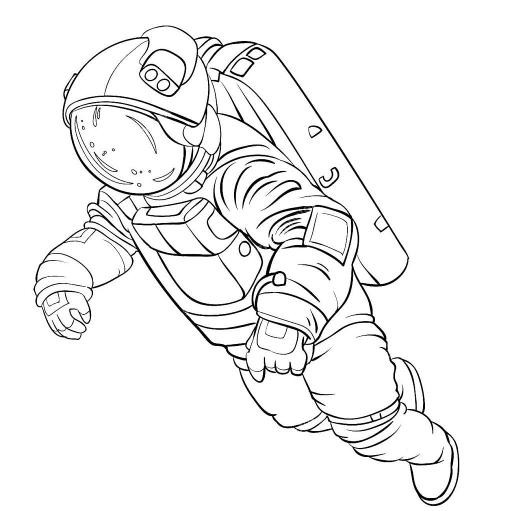 Çocuklar İçin Astronot Boyama Sayfaları 