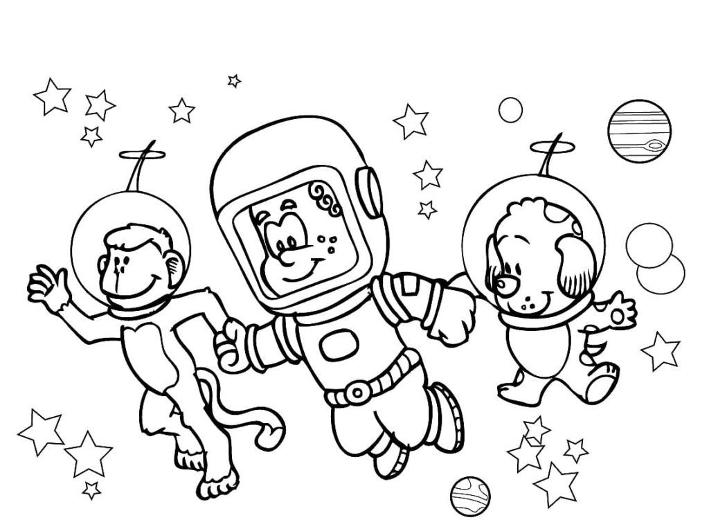 Çocuklar İçin Astronot Boyama Sayfaları 