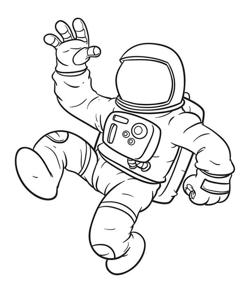 Çocuklar İçin Astronot Boyama Sayfaları 