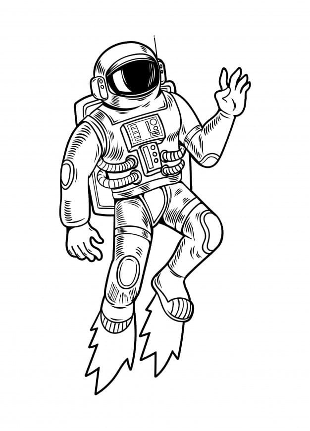 Çocuklar İçin Astronot Boyama Sayfaları 