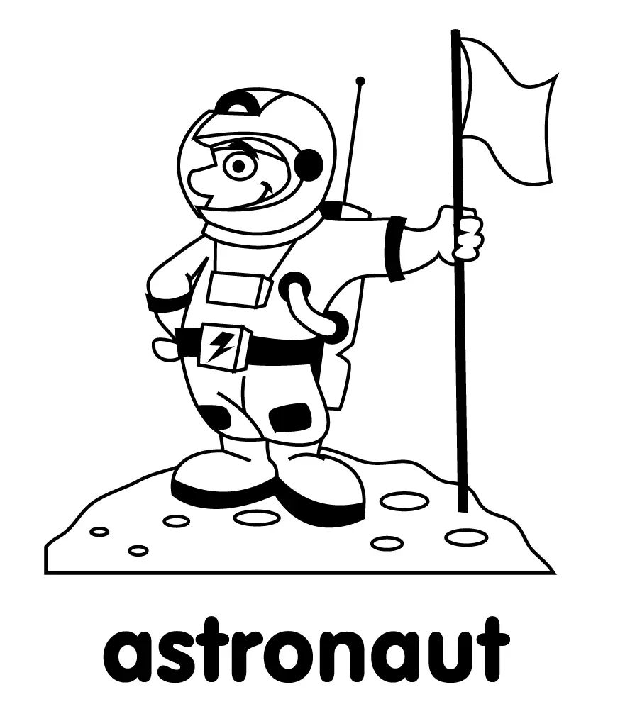 Çocuklar İçin Astronot Boyama Sayfaları 