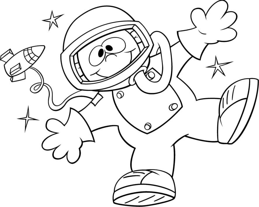 Çocuklar İçin Astronot Boyama Sayfaları 