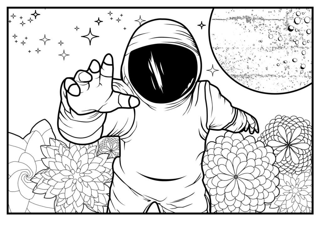 Çocuklar İçin Astronot Boyama Sayfaları 