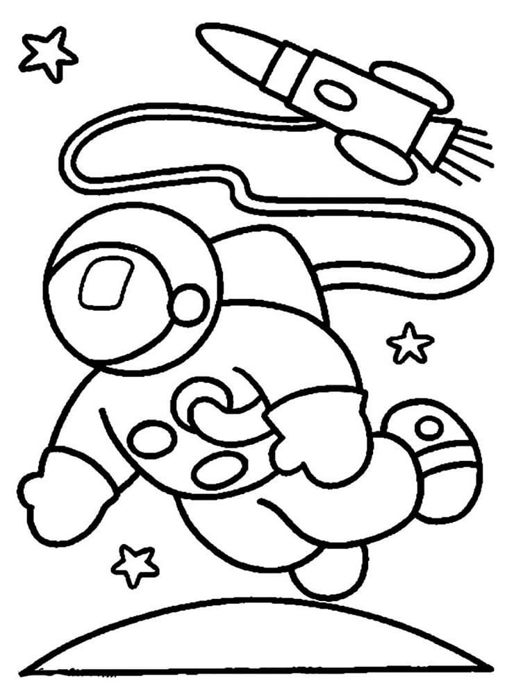 Çocuklar İçin Astronot Boyama Sayfaları 
