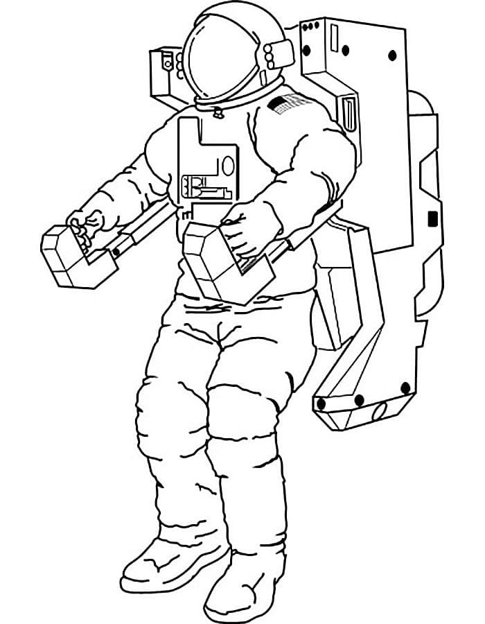 Çocuklar İçin Astronot Boyama Sayfaları 