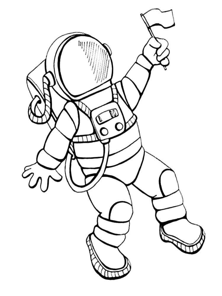 Çocuklar İçin Astronot Boyama Sayfaları 
