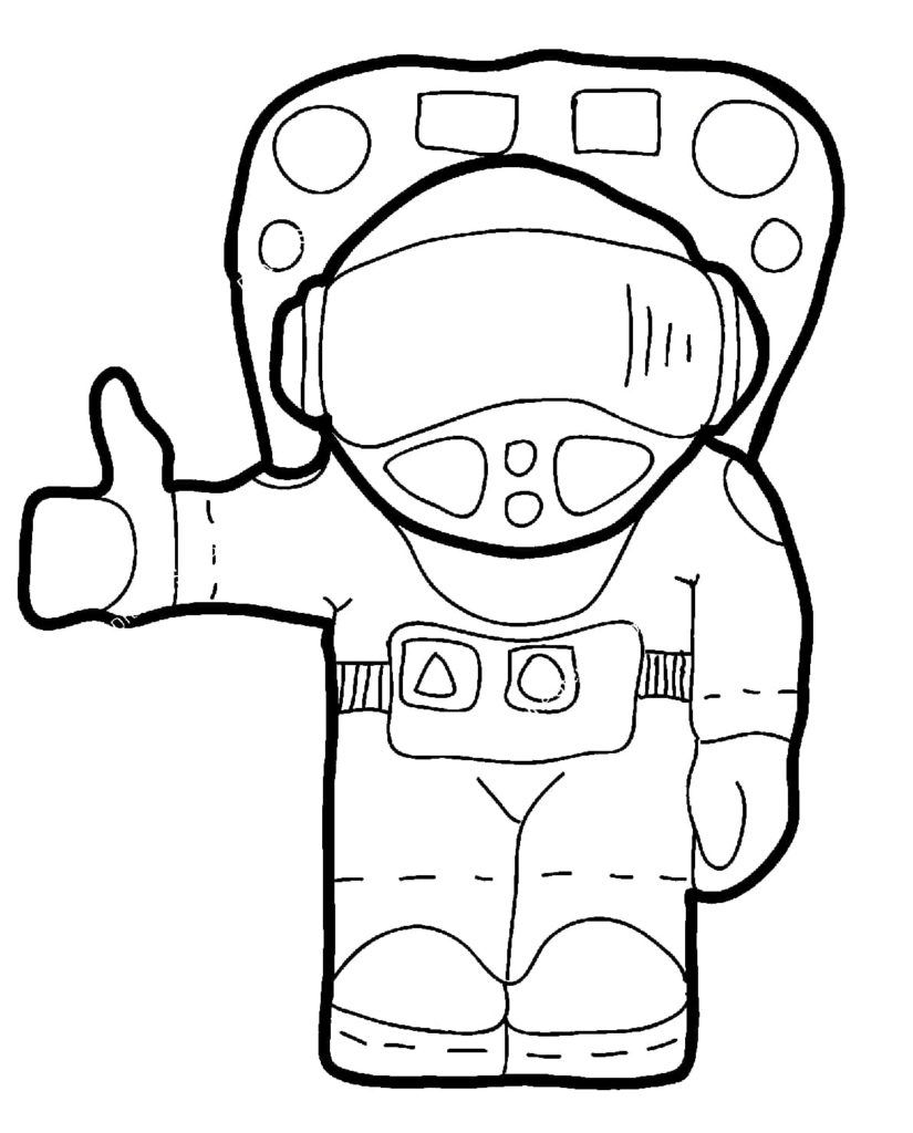 Çocuklar İçin Astronot Boyama Sayfaları 