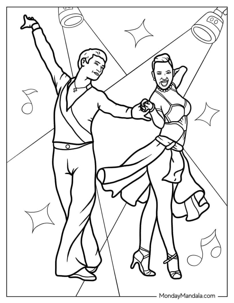 Çocuklar İçin Dansçı Boyama Sayfaları 