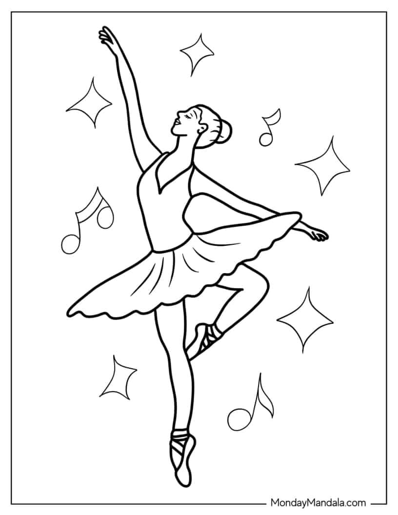 Çocuklar İçin Dansçı Boyama Sayfaları 