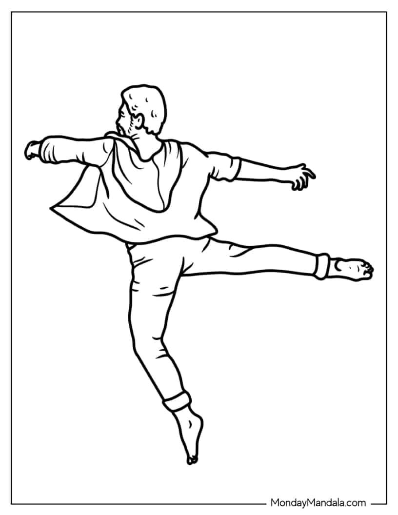 Çocuklar İçin Dansçı Boyama Sayfaları 