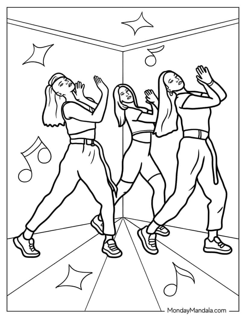 Çocuklar İçin Dansçı Boyama Sayfaları 