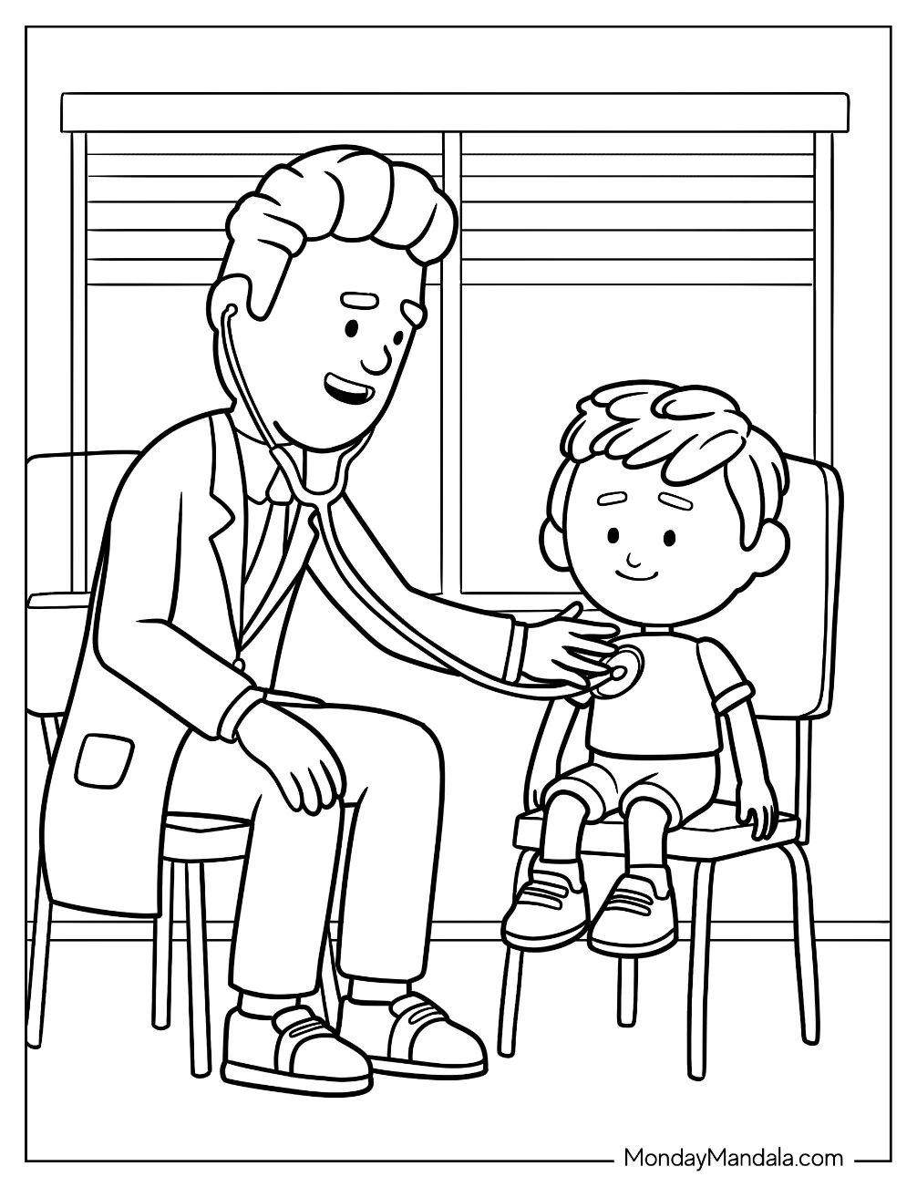 Çocuklar İçin Doktor Boyama Sayfaları 