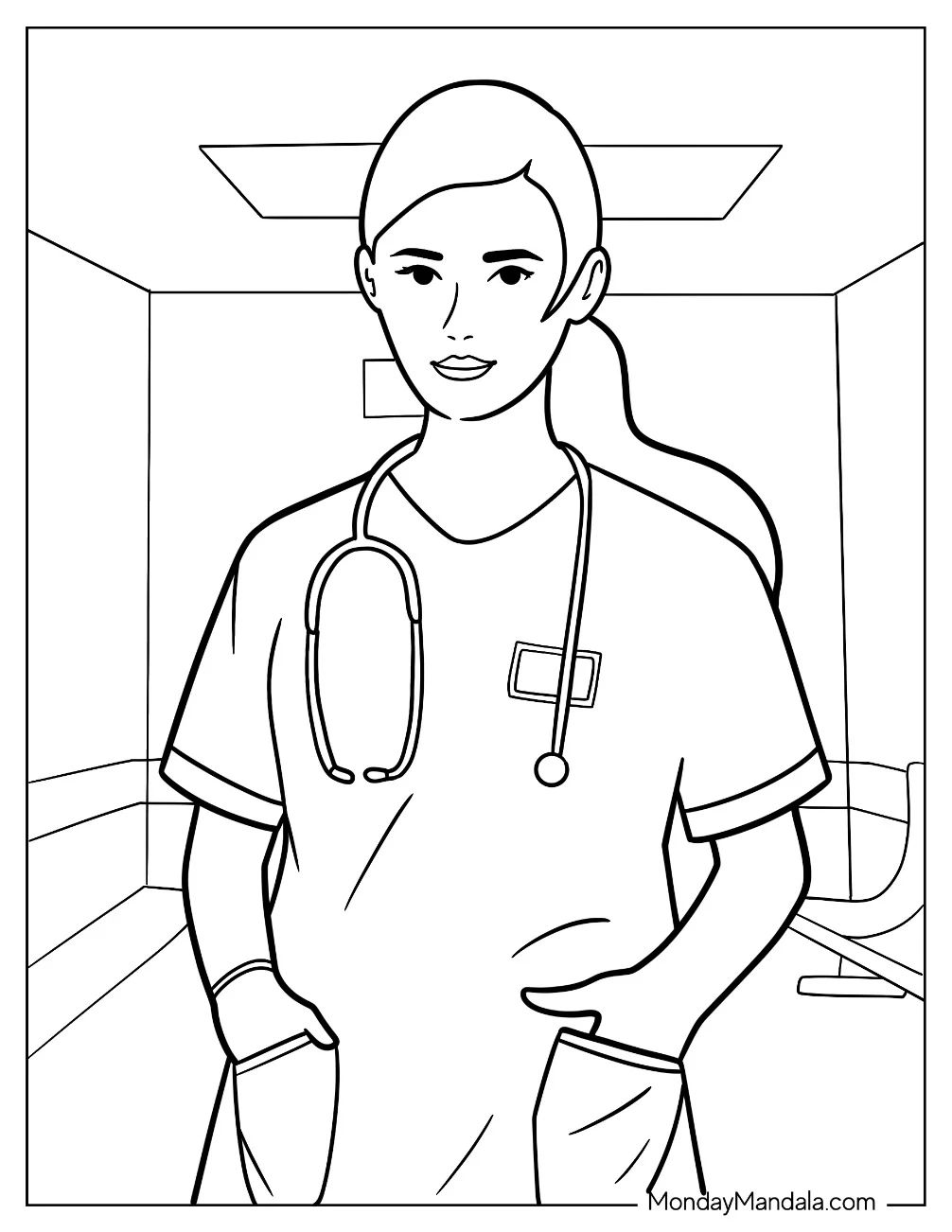 Çocuklar İçin Doktor Boyama Sayfaları 