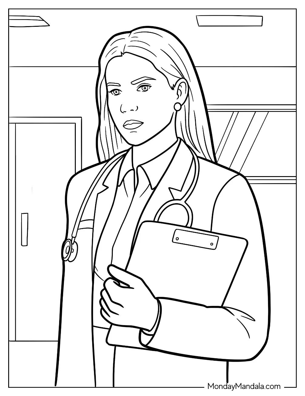Çocuklar İçin Doktor Boyama Sayfaları 