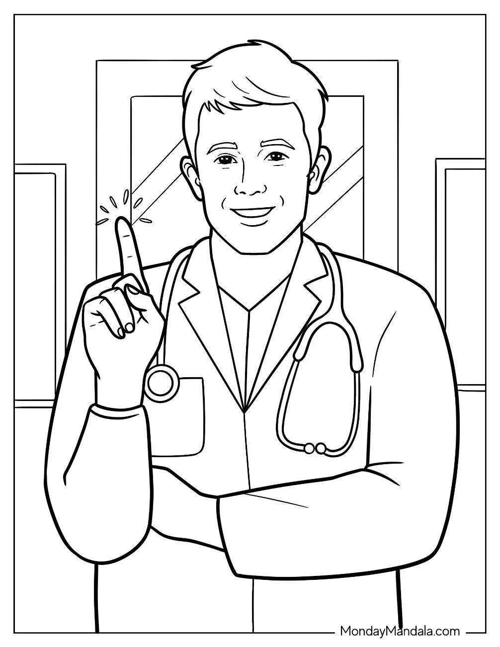 Çocuklar İçin Doktor Boyama Sayfaları 