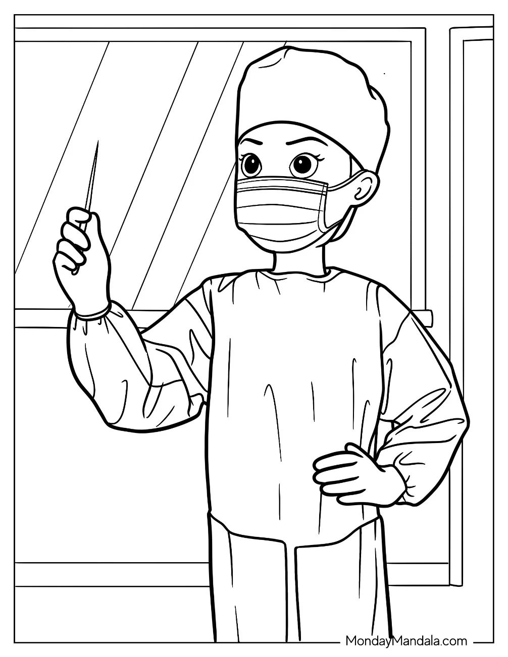 Çocuklar İçin Doktor Boyama Sayfaları 