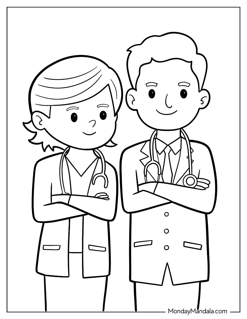 Çocuklar İçin Doktor Boyama Sayfaları 