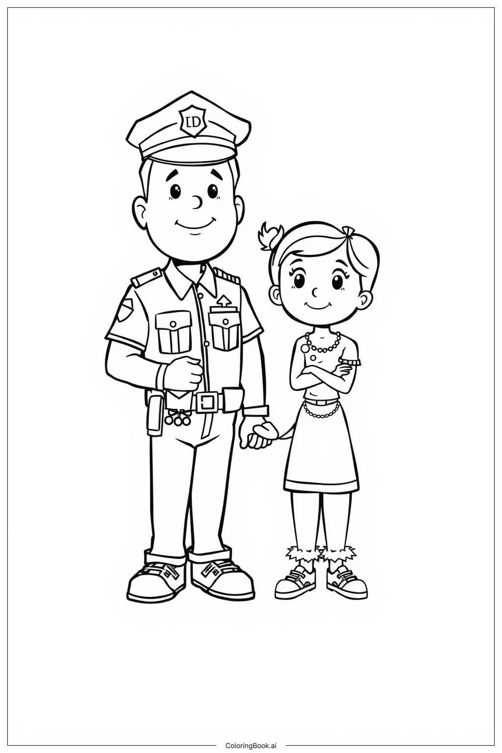 Çocuklar İçin Trafik-Polisi Boyama Sayfaları 