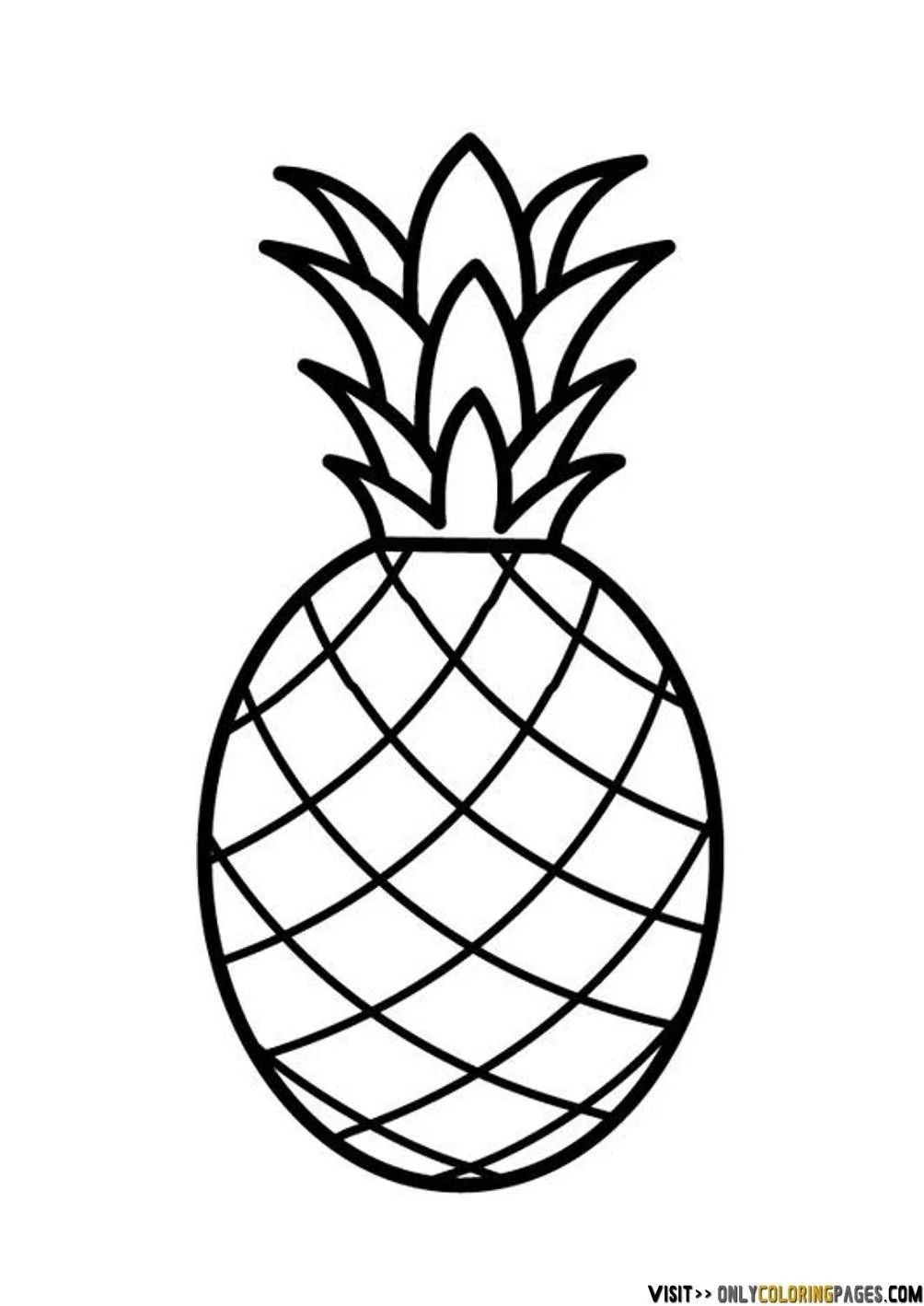 Çocuklar İçin Ananas Boyama Sayfaları 