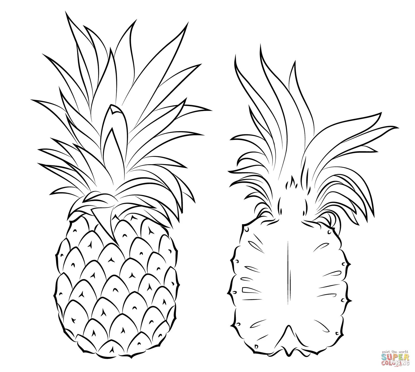 Çocuklar İçin Ananas Boyama Sayfaları 