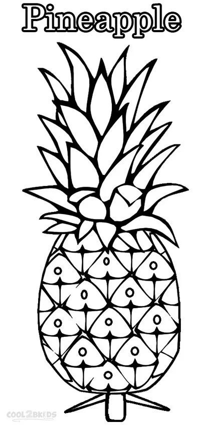 Çocuklar İçin Ananas Boyama Sayfaları 