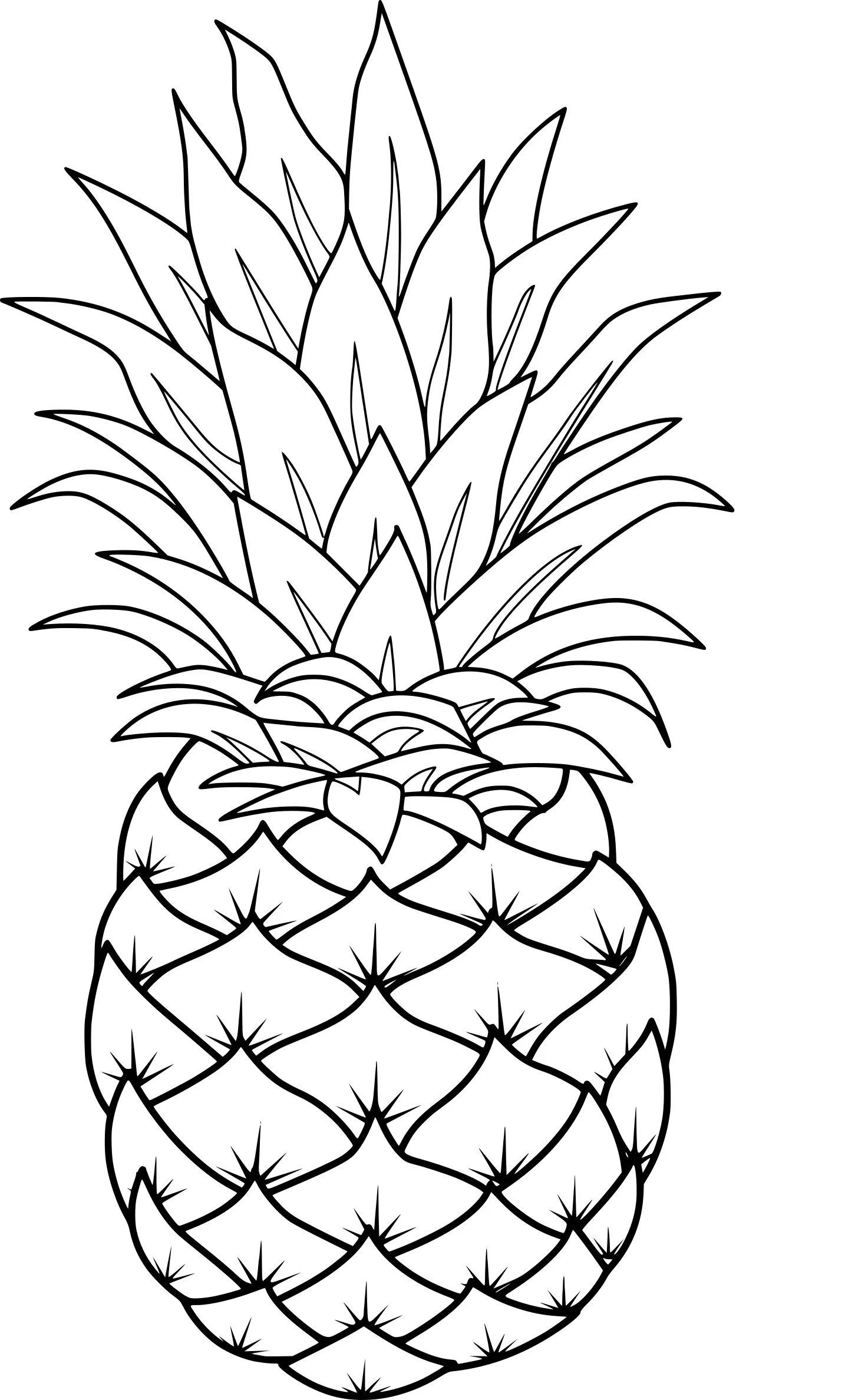 Çocuklar İçin Ananas Boyama Sayfaları 