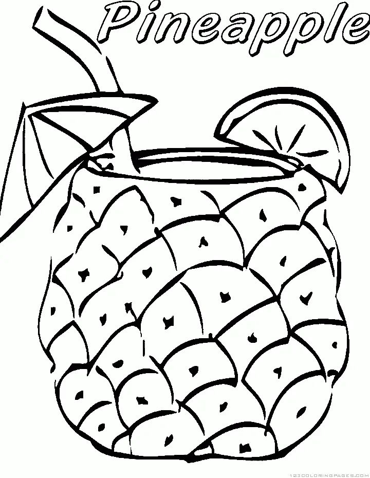 Çocuklar İçin Ananas Boyama Sayfaları 