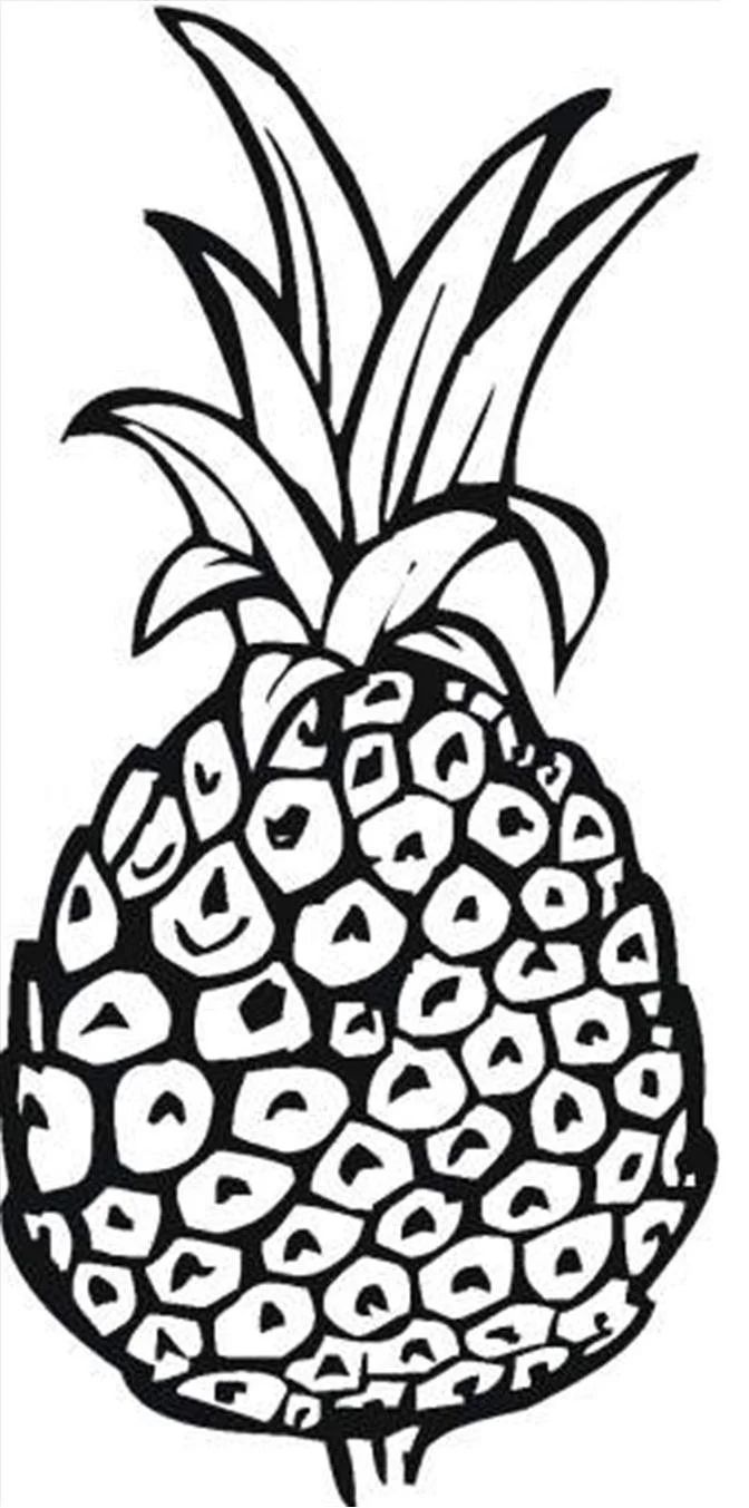 Çocuklar İçin Ananas Boyama Sayfaları 